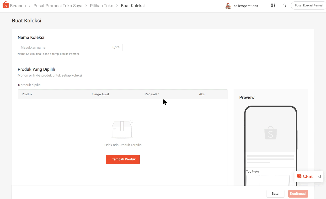 Membuat Koleksi Produk Pilihan Toko Pusat Edukasi Penjual Shopee Indonesia