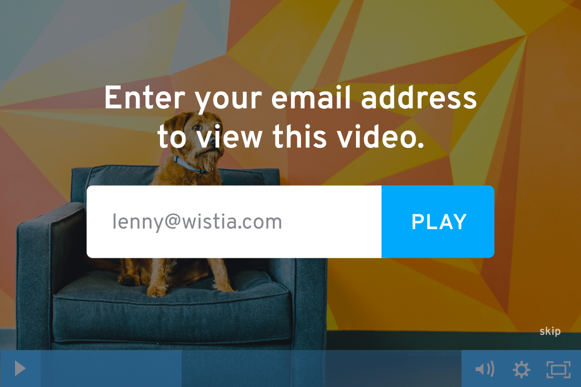 Wistia email collection for email segmentation