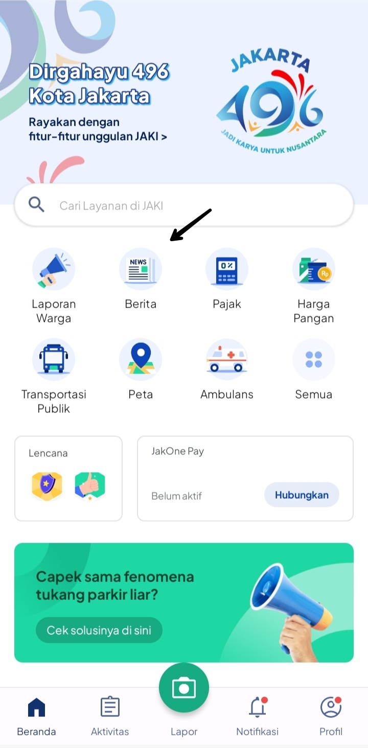 Fitur Berita dan push notification JAKI 3.0