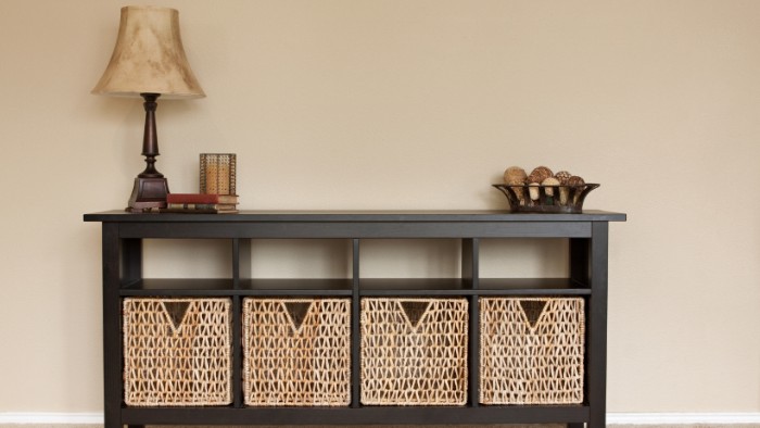 Credenza with Woven Baskets