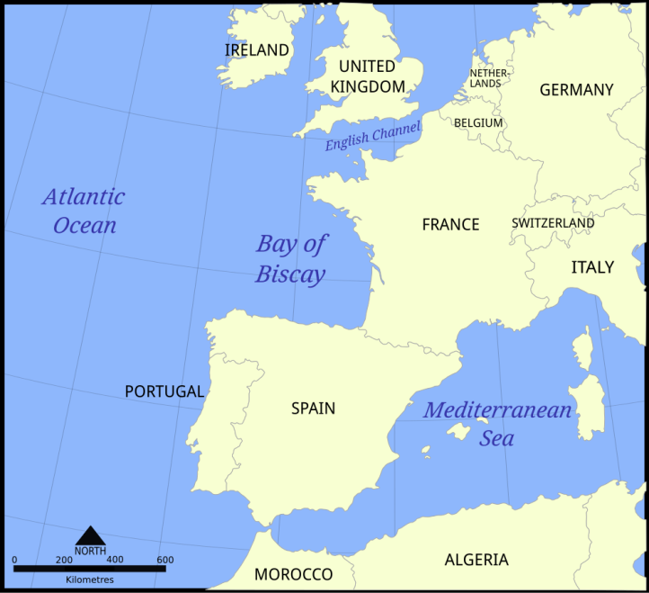 Map of Bay of Biscay