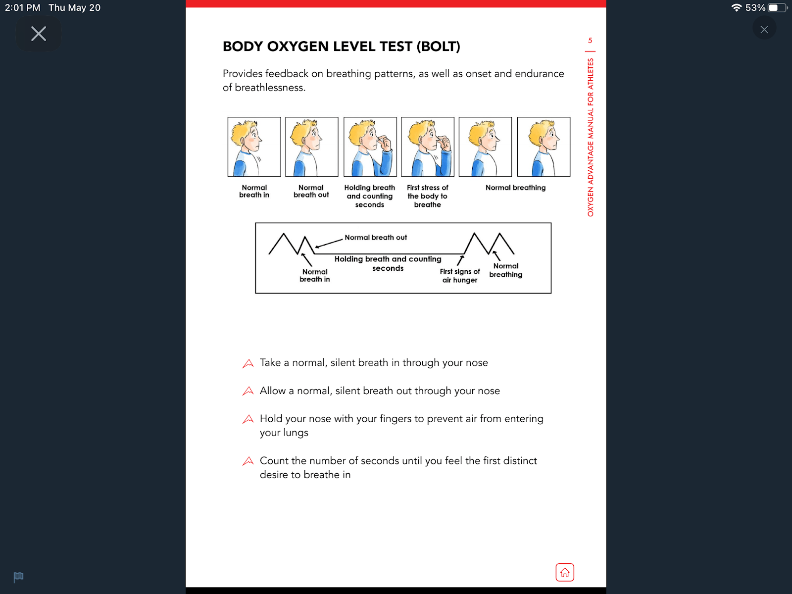 oxygen advantage BOLT test, physical therapy