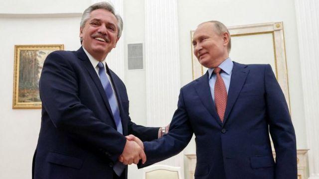 Alberto Fernández y Vladimir Putin.