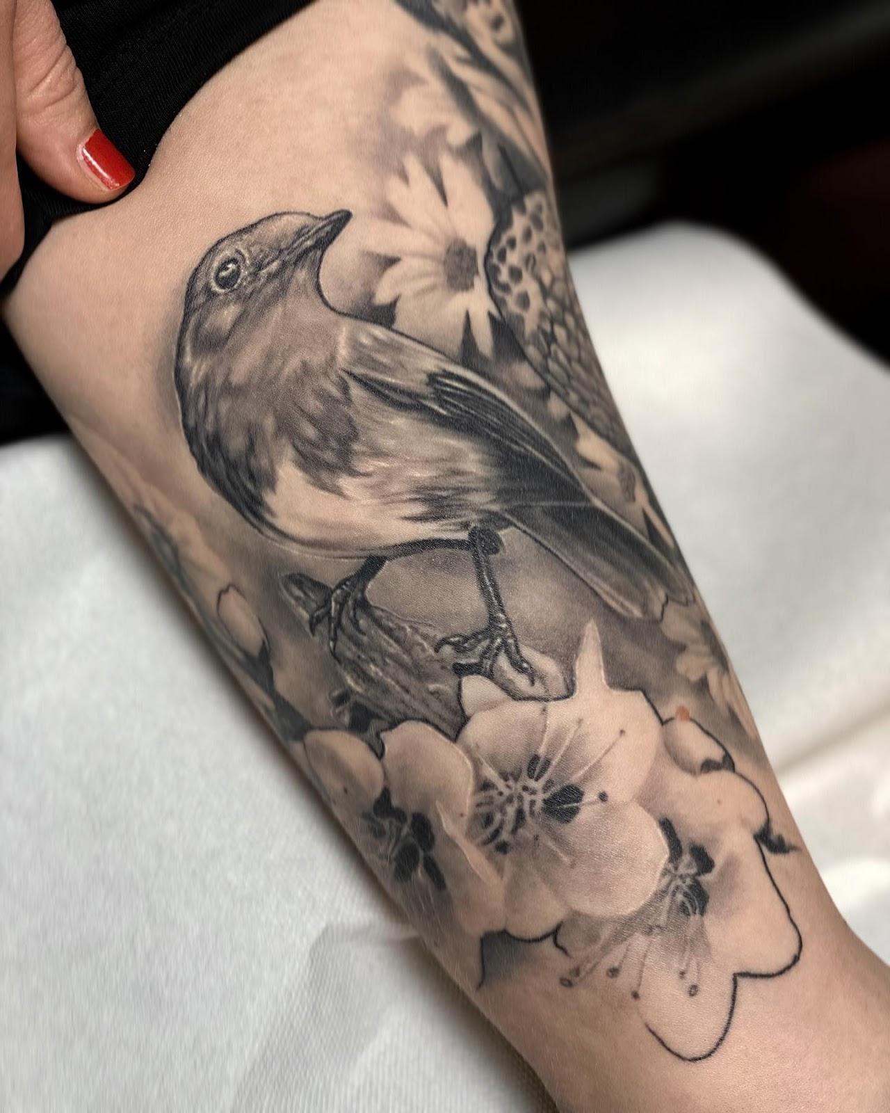 Swallow Beautiful Bird Tattoo on Neck