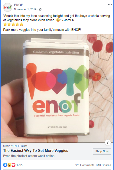enof facebook ad example
