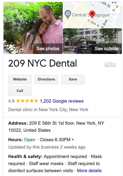 Google My Business Profile Example