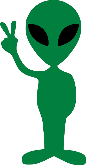 免费矢量图: 外星人, 和平手势,