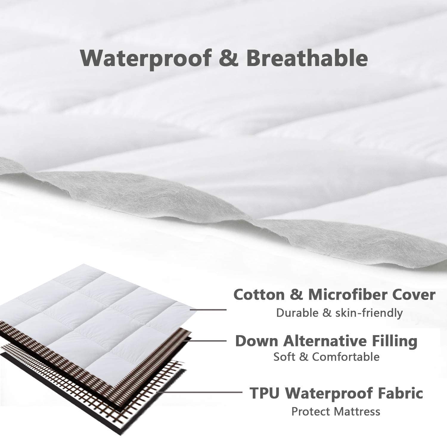A waterproof mattress topper that's breathable will keep your mattress protected so it lasts longer