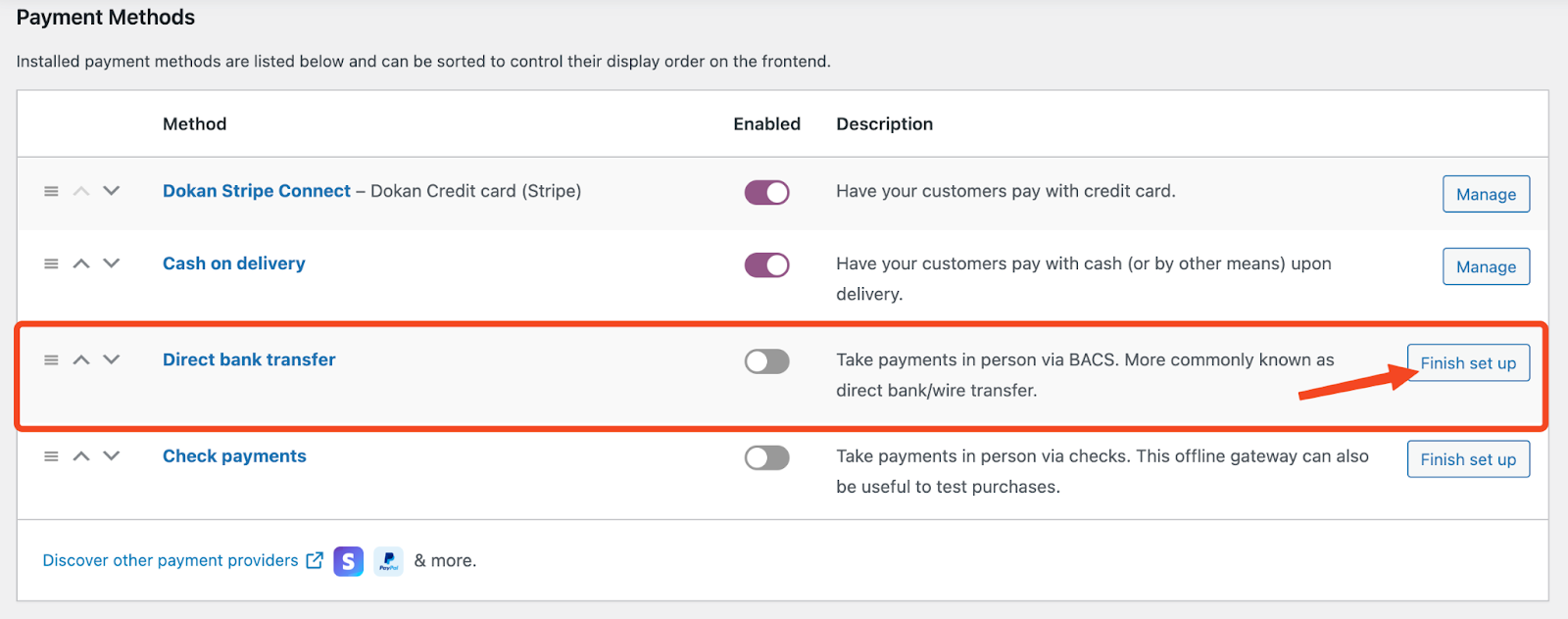 This image shows WooCommerce Direct Bank transfer option