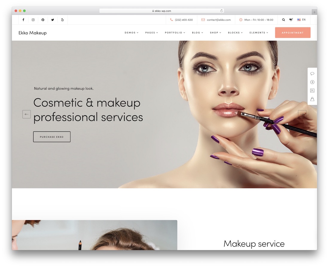 ekko maquillador tema wordpress