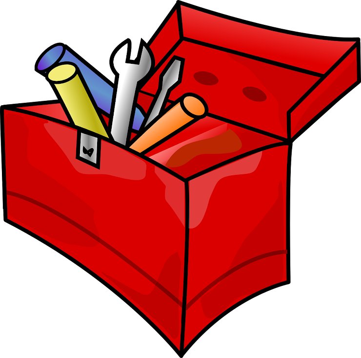 Cartoon image of a toolbox with tools spilling out. We are going to learn about HPC tools in this class.
