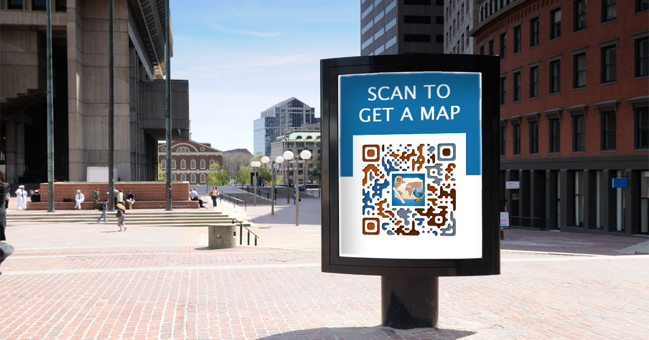 People can scan QR codes to get directions on their phones. Source: Visual Lead  - Monetize Digital Signage - Rev Interactive