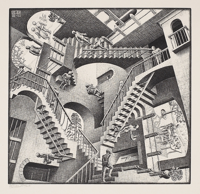 M.C. Escher, The House of Stairs, 1951, Lithography