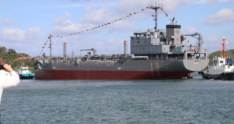 Japanese Shipyard Launches First Yard Oiler Tanker for JMSDF