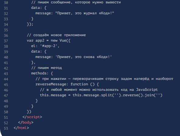 Vue JavaScript: описание и особенности