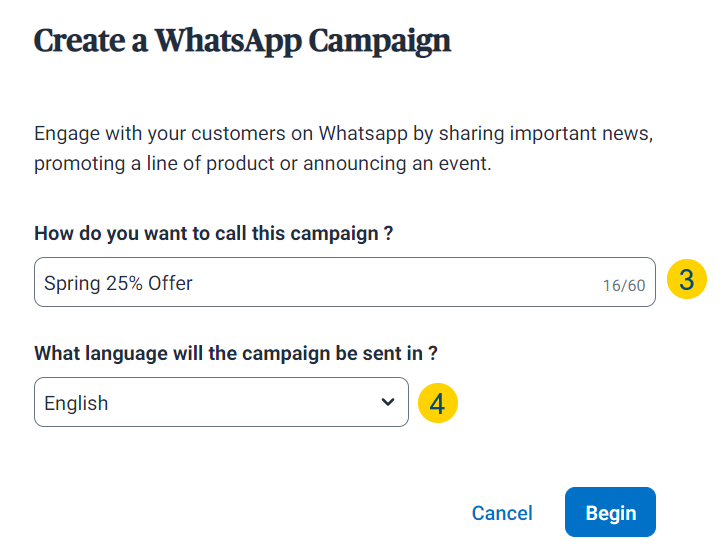 créer une campagne WhatsApp dans Sendinblue