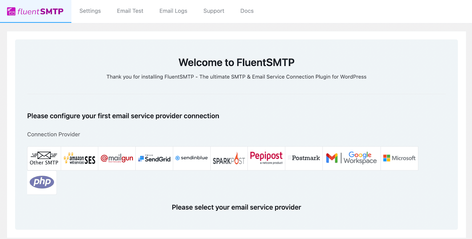 fluentsmtp setup wizard