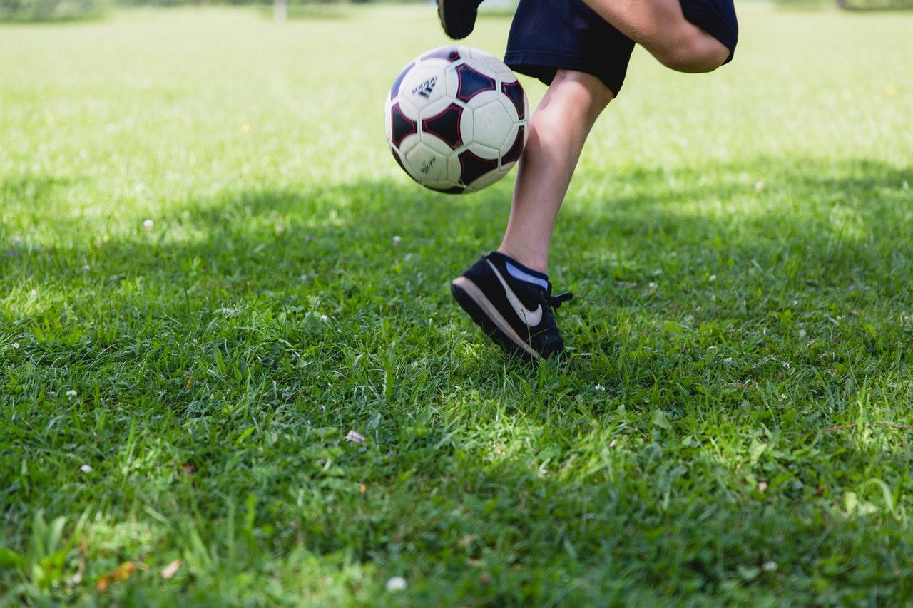 Playing football