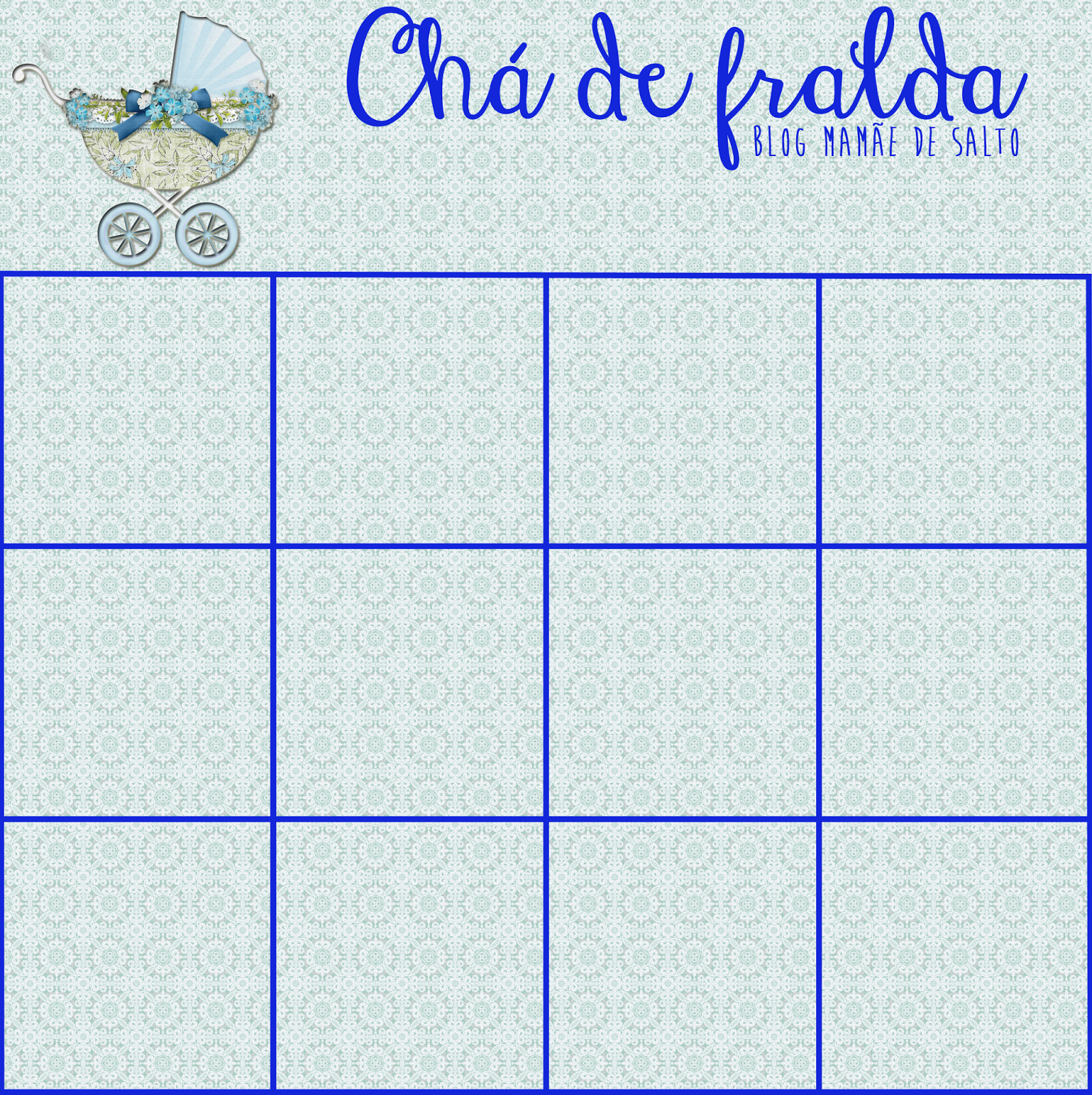 cartela baby bingo menino blog Mamãe de Salto