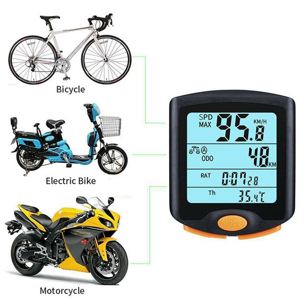 YT-813 Bike Computer LCD Wired Bicycle Speed Meter Digital Cycling Waterproof | eBay