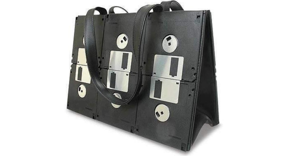 old floppy disks into a fashionable purse