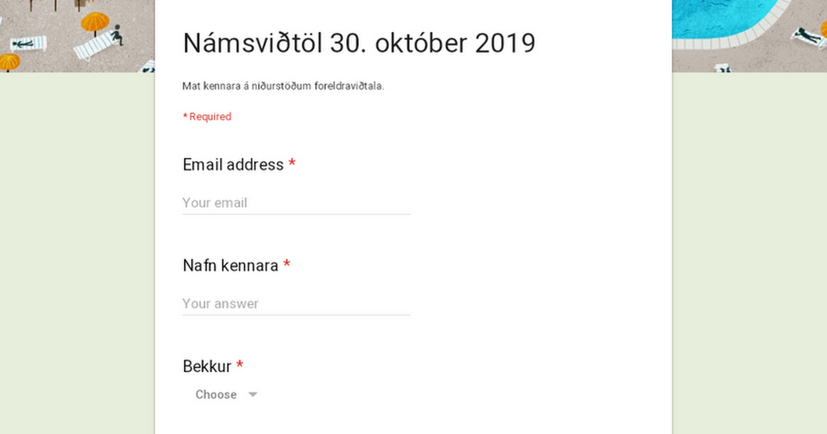 Námsviðtöl 30. október 2019