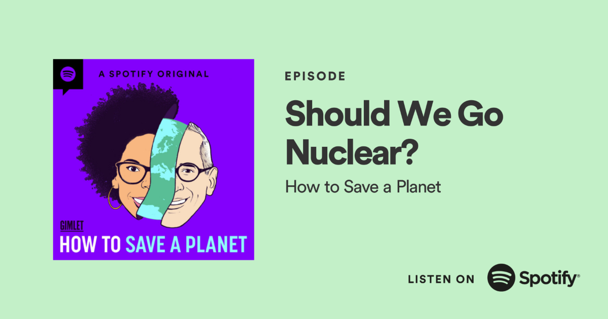 Episode Promo Image Title of episode with the show's branded illustration of hosts Dr. Ayana Elizabeth Johnson and Alex Blumberg separated by a sliver of planet Earth. Image is hyperlinked to respective Spotify episode page.