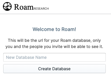 Roam welcome message