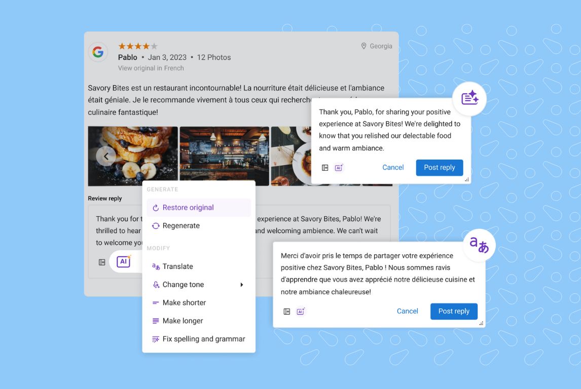 Image shows Birdeye helps businesses boost reputation using AI-driven review management tool