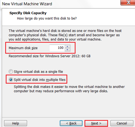 Specify Disk Capacity