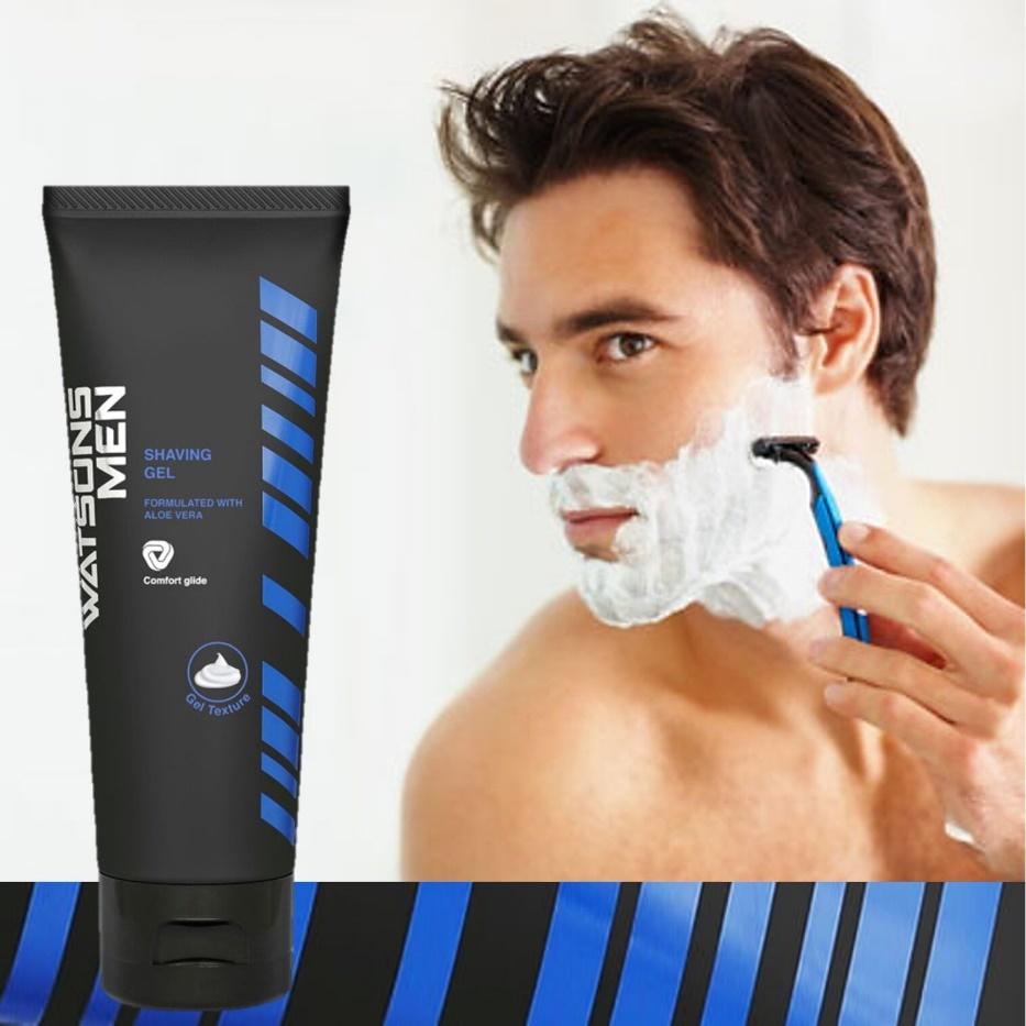 WATSONS MEN Shaving Gel 100ml  ผลิตภัณฑ์เจลโกนหนวดสูตรอ่อนโยนพิเศษสำหรับผู้ชาย | Lazada.co.th