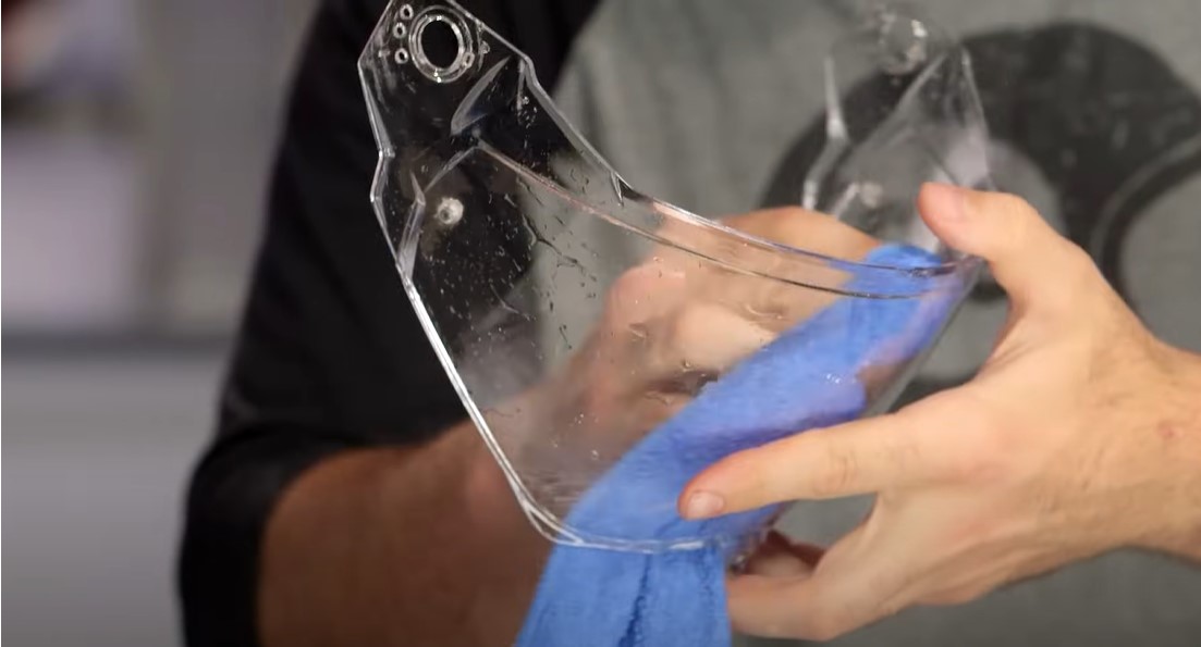 Detach The Visor If Possible From Your Helmet and Rinse It