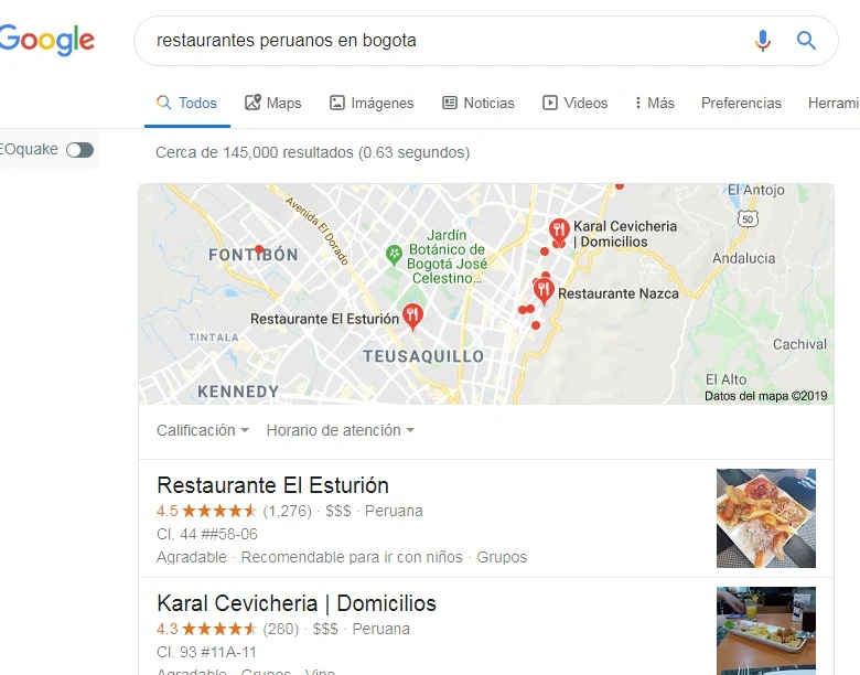 restaurantes peruanos en bogota - Google Maps