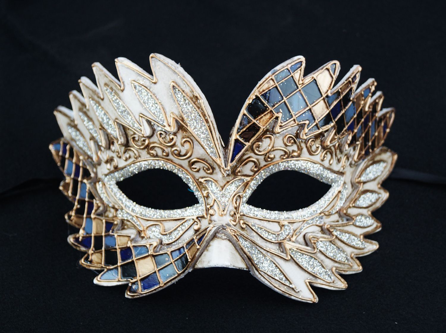 Allure Masquerade Mask Blue - Italian Masquerade Masks