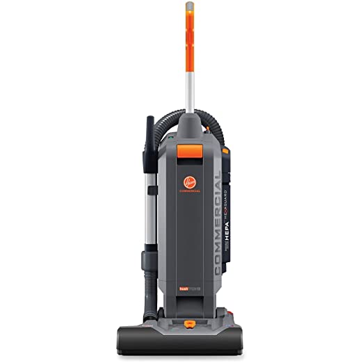 Hoover Commercial Upright Vacuum Cleaner CH54115 HushTone 15 Inches with Intellibelt Gray