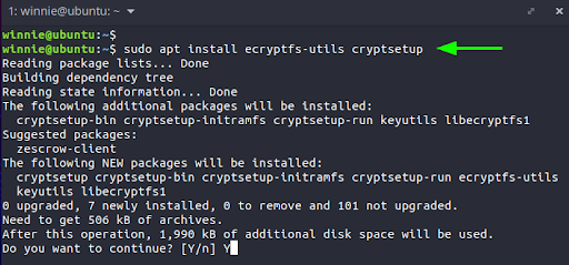 To begin, we will install the software packages that provide encryption on Linux: ecrypt-utils and cryptsetup.
