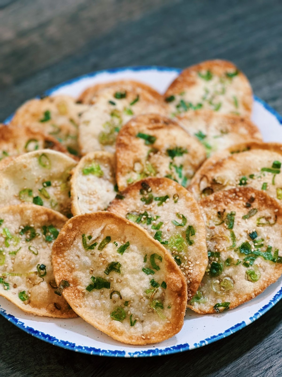 Green Onion Dumpling Chips (3 Ingredients, 5 Minutes!)