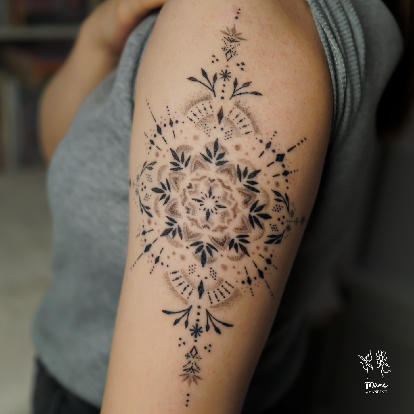 Ornamental Mandala Classy Shoulder Tattoos Female