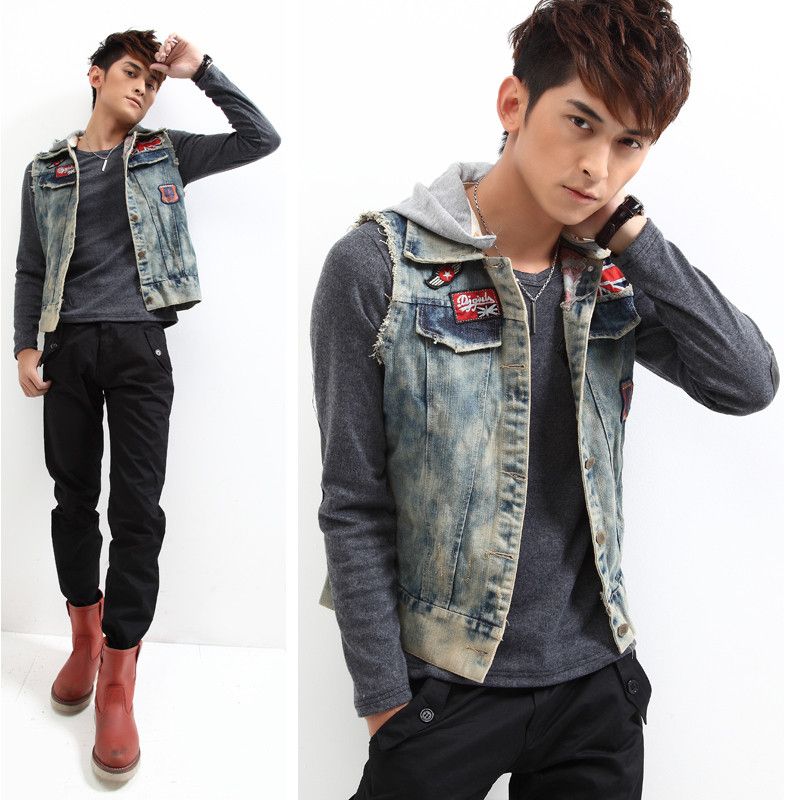 denim vest outfit ideas for men.